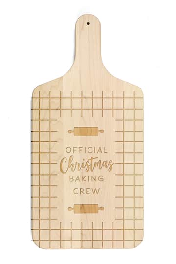 17&#x22; Official Christmas Baking Crew Maple Paddle Cutting Board